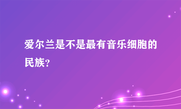 爱尔兰是不是最有音乐细胞的民族？
