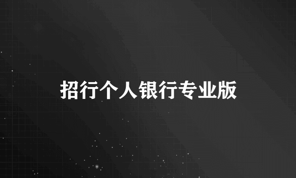 招行个人银行专业版