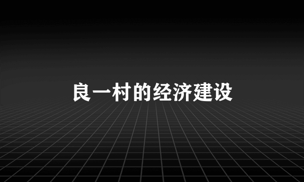 良一村的经济建设