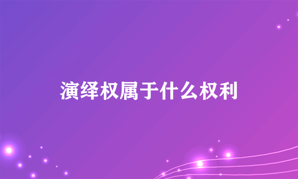 演绎权属于什么权利