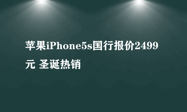 苹果iPhone5s国行报价2499元 圣诞热销