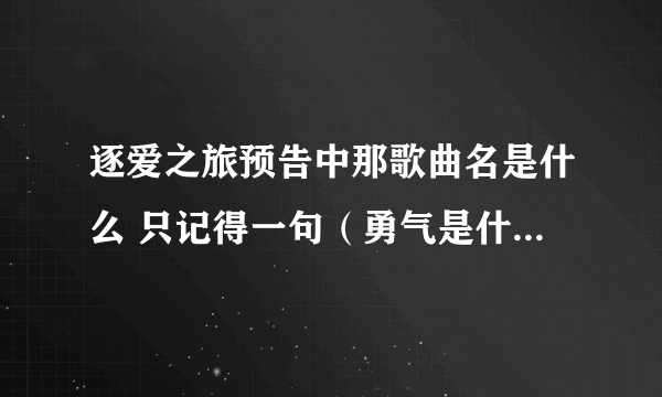 逐爱之旅预告中那歌曲名是什么 只记得一句（勇气是什么） 有知道的告诉下