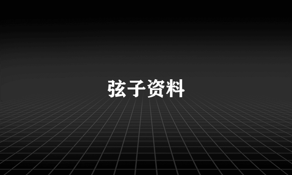 弦子资料