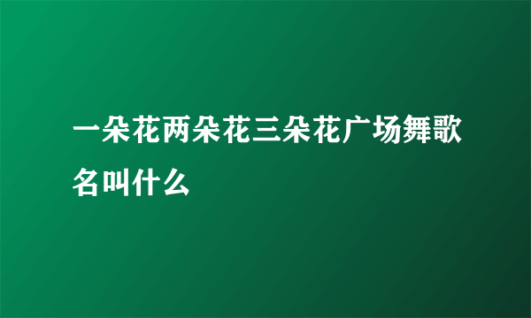 一朵花两朵花三朵花广场舞歌名叫什么