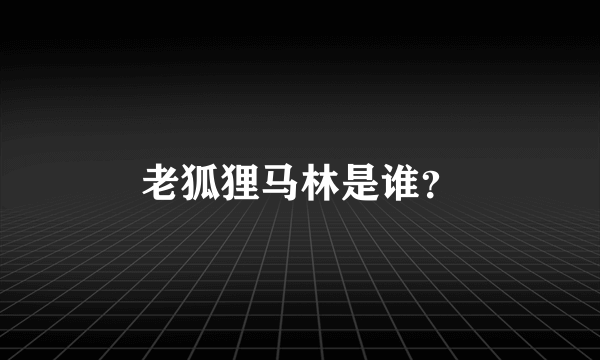 老狐狸马林是谁？