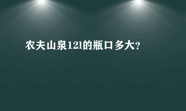 农夫山泉12l的瓶口多大？