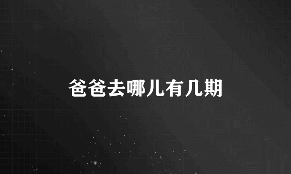爸爸去哪儿有几期