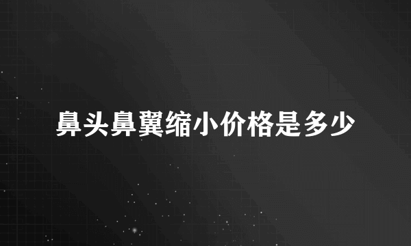 鼻头鼻翼缩小价格是多少
