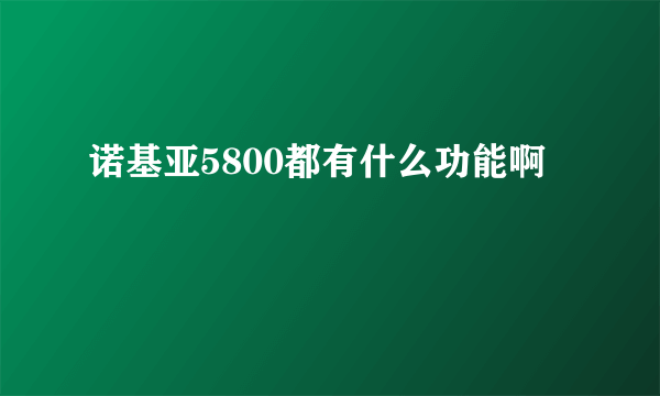诺基亚5800都有什么功能啊
