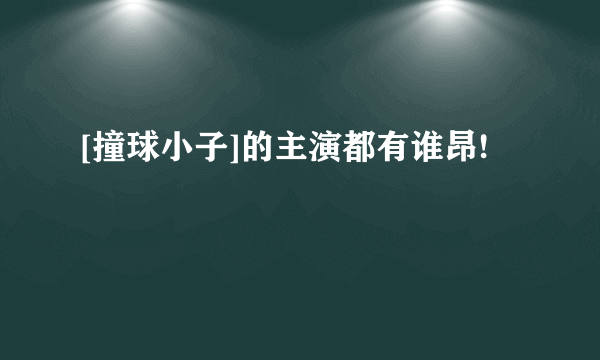 [撞球小子]的主演都有谁昂!