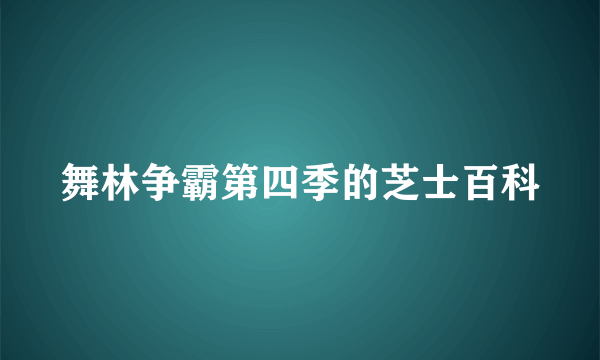 舞林争霸第四季的芝士百科