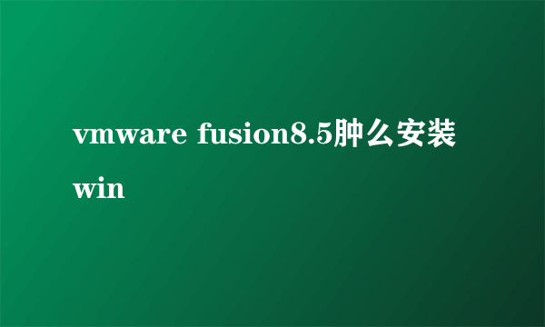 vmware fusion8.5肿么安装win