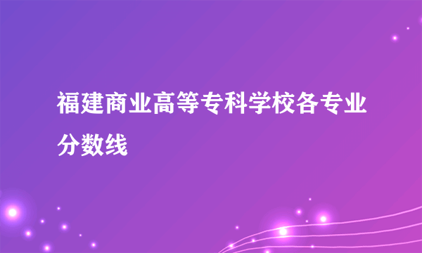 福建商业高等专科学校各专业分数线