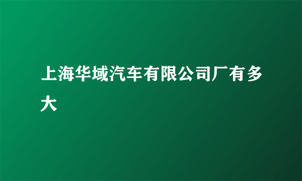 上海华域汽车有限公司厂有多大