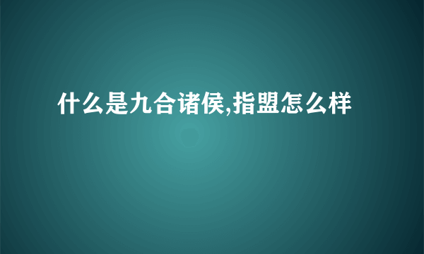 什么是九合诸侯,指盟怎么样