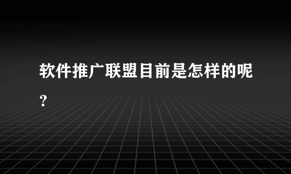 软件推广联盟目前是怎样的呢？