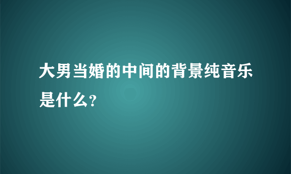 大男当婚的中间的背景纯音乐是什么？