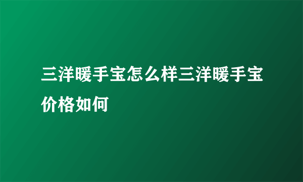 三洋暖手宝怎么样三洋暖手宝价格如何