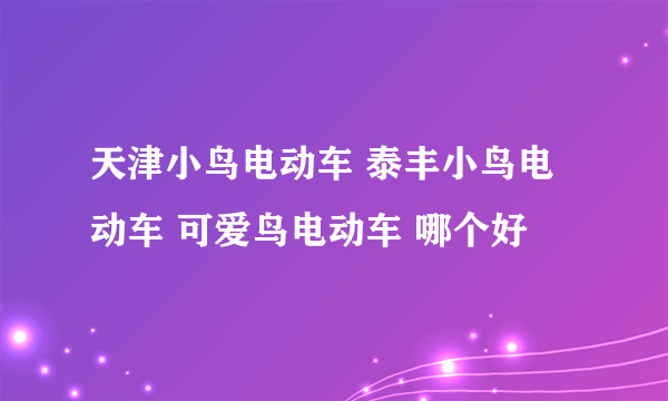 天津小鸟电动车 泰丰小鸟电动车 可爱鸟电动车 哪个好