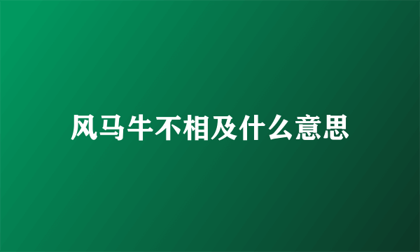 风马牛不相及什么意思