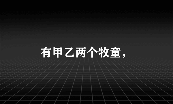 有甲乙两个牧童，