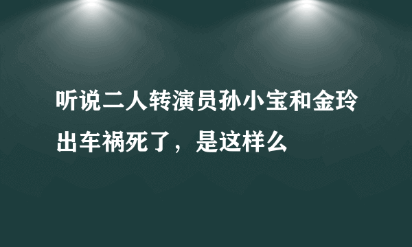 听说二人转演员孙小宝和金玲出车祸死了，是这样么