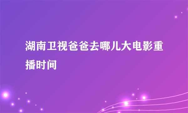 湖南卫视爸爸去哪儿大电影重播时间