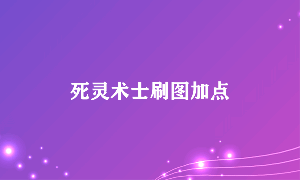 死灵术士刷图加点