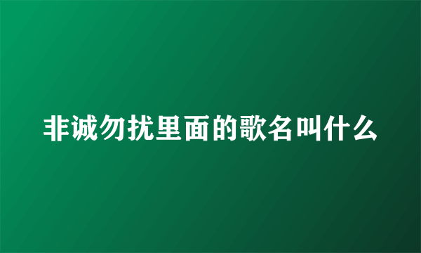非诚勿扰里面的歌名叫什么