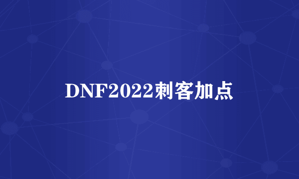 DNF2022刺客加点