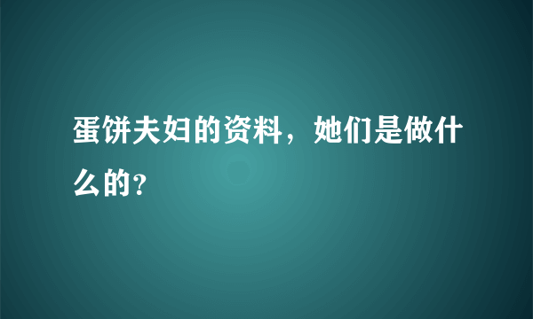 蛋饼夫妇的资料，她们是做什么的？