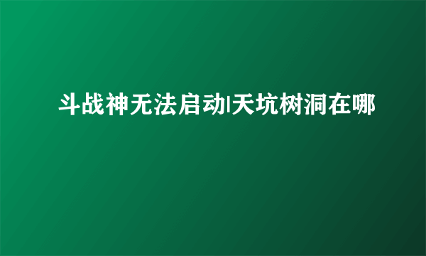 斗战神无法启动|天坑树洞在哪