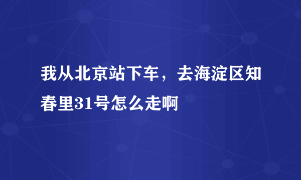 我从北京站下车，去海淀区知春里31号怎么走啊