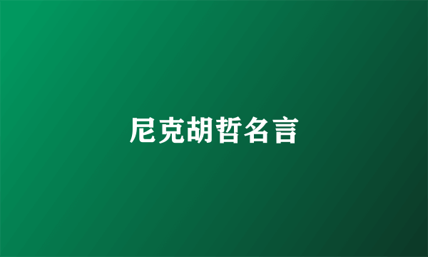 尼克胡哲名言