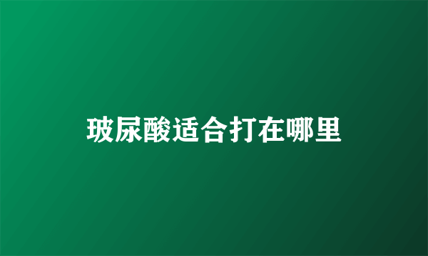 玻尿酸适合打在哪里