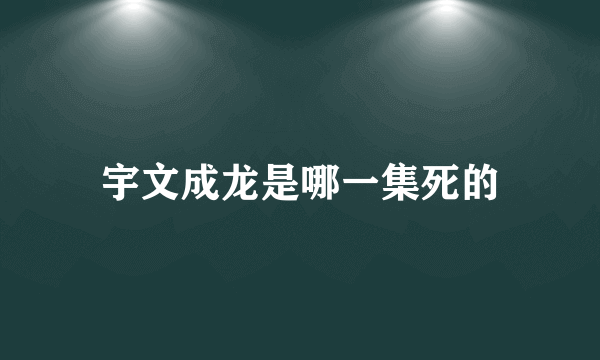 宇文成龙是哪一集死的