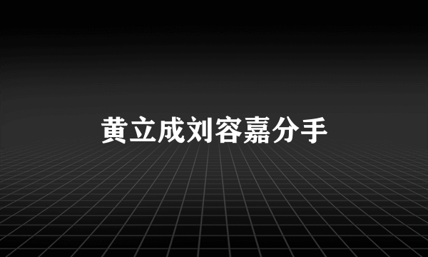 黄立成刘容嘉分手