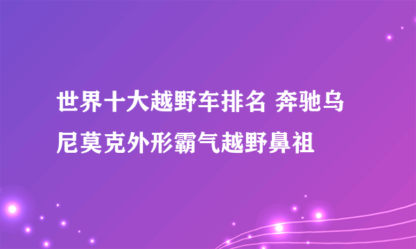 世界十大越野车排名 奔驰乌尼莫克外形霸气越野鼻祖
