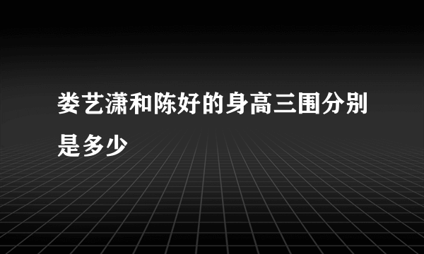 娄艺潇和陈好的身高三围分别是多少