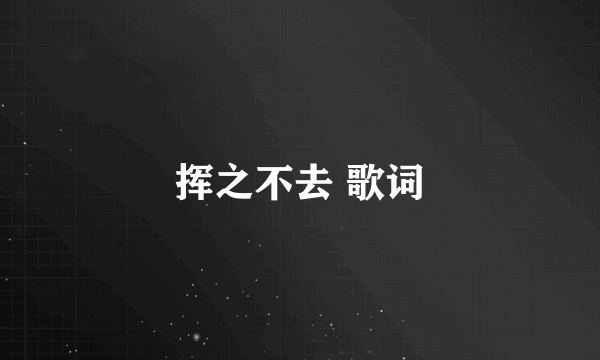 挥之不去 歌词