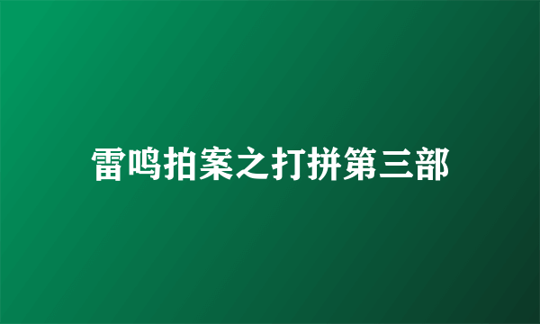 雷鸣拍案之打拼第三部