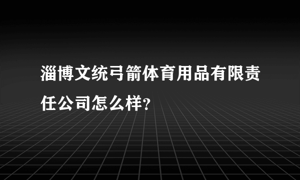 淄博文统弓箭体育用品有限责任公司怎么样？