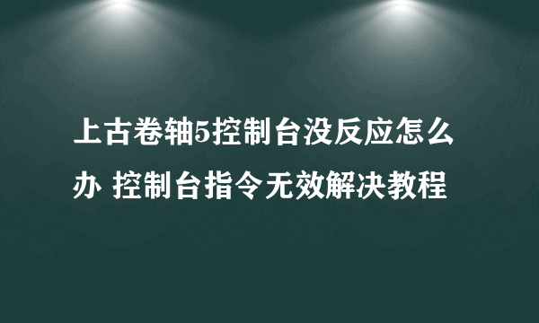 上古卷轴5控制台没反应怎么办 控制台指令无效解决教程