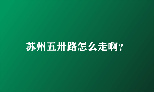 苏州五卅路怎么走啊？