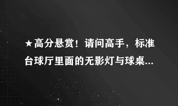 ★高分悬赏！请问高手，标准台球厅里面的无影灯与球桌之间的高度距离是多少啊？