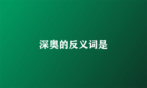 深奥的反义词是