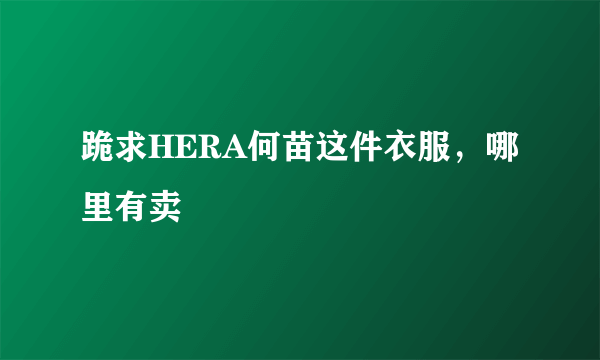 跪求HERA何苗这件衣服，哪里有卖