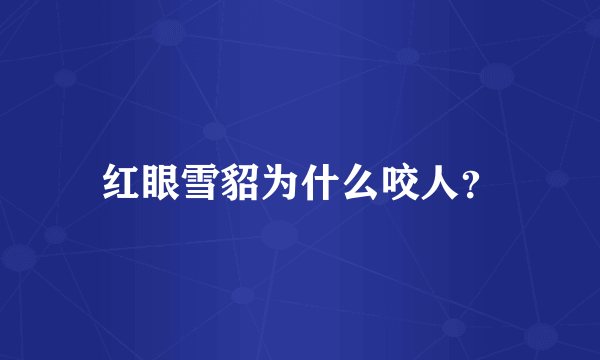 红眼雪貂为什么咬人？