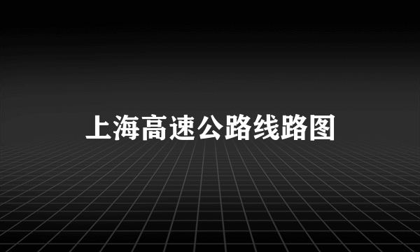 上海高速公路线路图