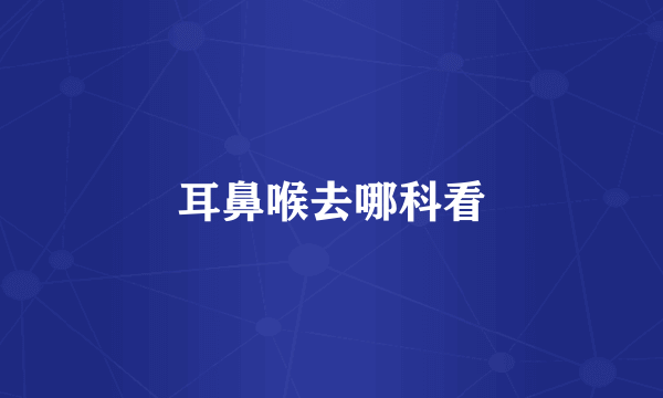 耳鼻喉去哪科看